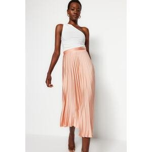 Trendyol Salmon Pleated Woven Skirt