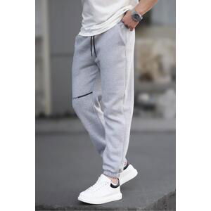 Madmext Graymelange Men's Pocket Detailed Basic Sweatpants 6523