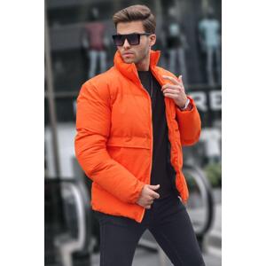 Madmext Orange Stand Up Men's Down Jacket