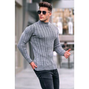 Madmext Gray Turtleneck Knitwear Sweater 5761