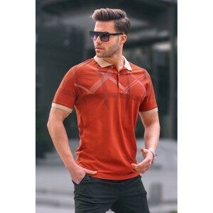 Madmext Tile Patterned Polo Neck Men's T-Shirt 6080