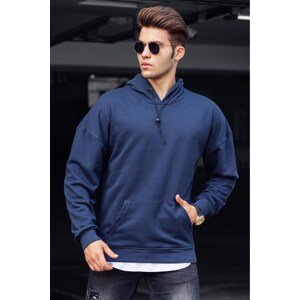 Madmext Basic Navy Blue Men's Hoodie Sweatshirt 4764