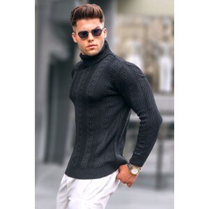 Madmext Black Patterned Turtleneck Knitwear Sweater 5769