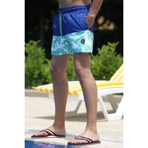 Madmext Printed Marine Green Shorts 2949