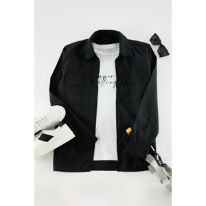 Trendyol Black Regular Fit Technical Fabric Shirt