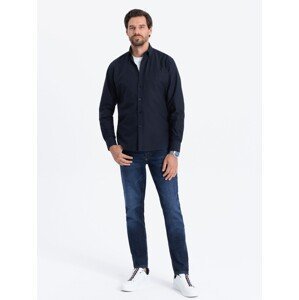 Ombre Oxford REGULAR men's fabric shirt - navy blue
