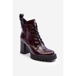 Patented ankle boots, insulated burgundy D&A