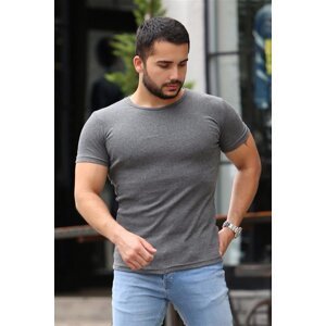 Madmext Crew Neck Basic T-Shirt in Anthracite 4077
