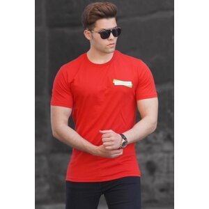 Madmext Men's Red T-Shirt with a Print 5270