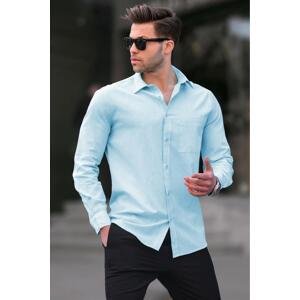 Madmext Blue Regular Fit Men's Shirt 5592