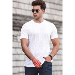 Madmext Men's White Basic T-Shirt 5268