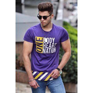 Madmext Printed Purple T-Shirt 3082