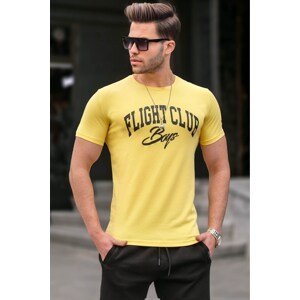 Madmext Printed Men's Yellow T-Shirt 4591