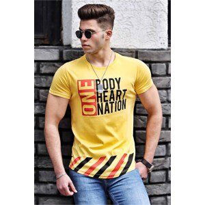 Madmext Printed Yellow T-Shirt 3082