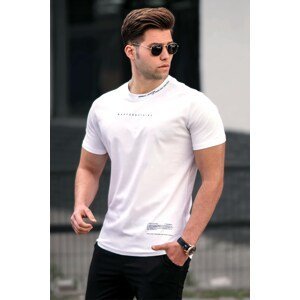 Madmext Men's White Printed T-Shirt 5258