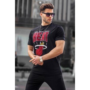 Madmext Men's Black Printed Regular Fit T-Shirt 5812