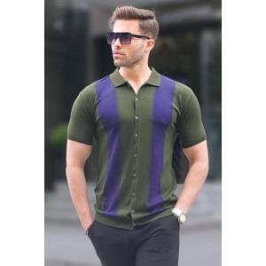 Madmext Khaki Polo Collar Knitwear Men's T-Shirt 6353