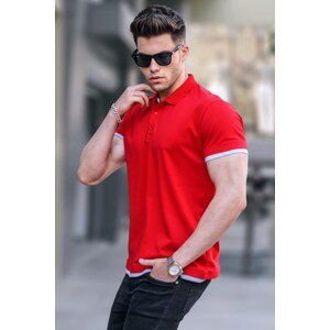 Madmext Red Basic Polo Neck T-Shirt 5885