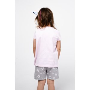 Girls' pyjamas Noelia, short sleeves, short legs - light pink/print