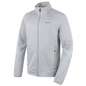 Men's fleece sweater with zipper HUSKY Alan M light grey