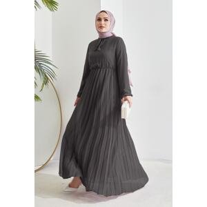 InStyle plisované šifónové hidžábové šaty Limelda - sivé