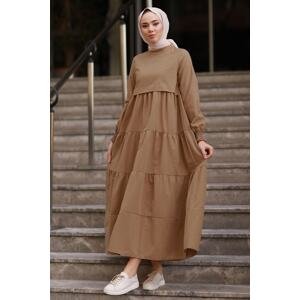 InStyle One Layer Detail Loose Dress - Camel