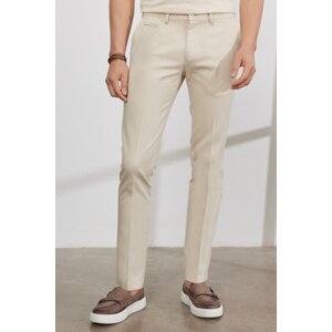AC&Co / Altınyıldız Classics Men's Ecru Slim Fit Slim Fit Side Pocket Cotton Flexible Dobby Trousers