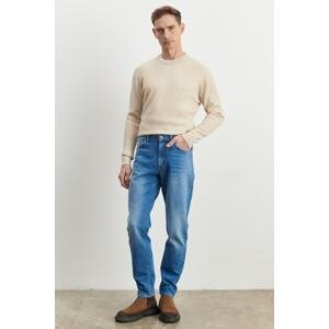 ALTINYILDIZ CLASSICS Men's Light Blue Comfort Fit Relaxed Cut 100% Cotton Jean Denim Jeans