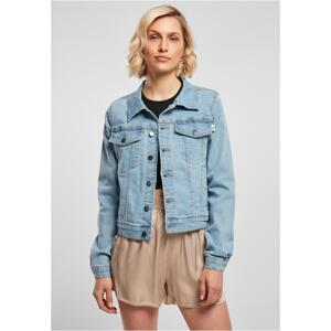 Women's Organic Denim Jacket Clear Blue Bleached