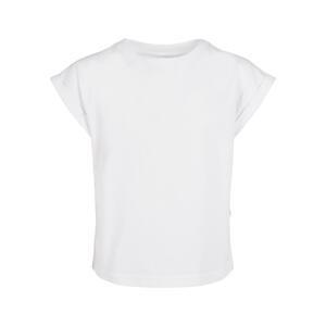 Girls' organic t-shirt with extended shoulder white