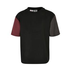 Boys' Organic Oversized T-Shirt Colorblock Black