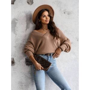 Caramel V-neck sweater Cocomore