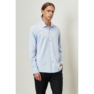 ALTINYILDIZ CLASSICS Men's Light Blue Slim Fit Slim Fit Classic Collar Dobby Shirt