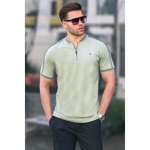 Madmext Almond Green Polo Neck Men's T-Shirt 9281