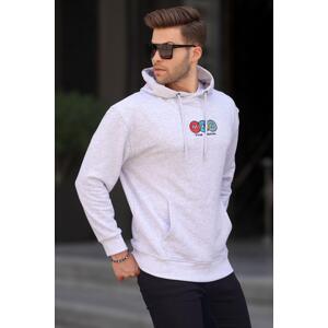 Madmext Karmelange Hooded Embroidered Men's Sweatshirt 6145