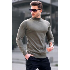 Madmext Green Slim Fit Half Turtleneck Men's Knitwear Sweater 6343