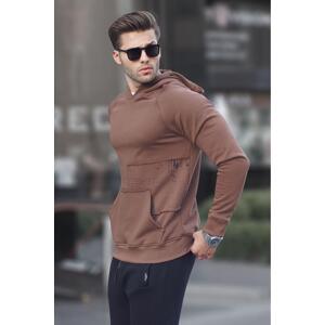 Madmext Brown Hooded Sweatshirt 6151