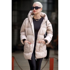 Madmext Mink Hooded Pocket Detailed Women's Coat