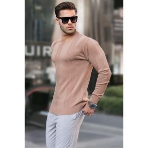 Madmext Brown Turtleneck Patterned Sweater 6825