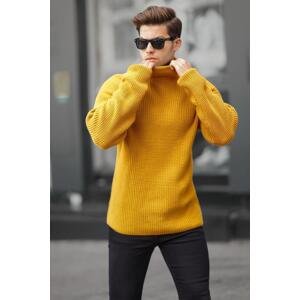 Madmext Mustard Turtleneck Knitted Sweater 6858