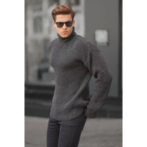 Madmext Anthracite Turtleneck Knitted Sweater 6858