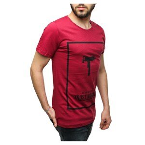 Madmext Uzi Printed Burgundy T-Shirt 2533