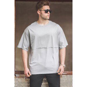 Madmext Men's Gray Oversize Printed T-Shirt 5250