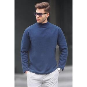 Madmext Indigo Turtleneck Oversize Men's Sweater 6114
