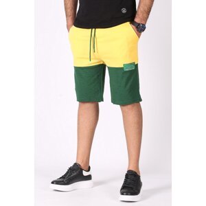 Madmext Color Block Yellow Casual Shorts