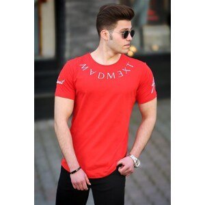 Madmext Men's Red Embroidered T-Shirt 4512