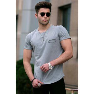 Madmext Gray Basic Crew Neck T-Shirt 4474