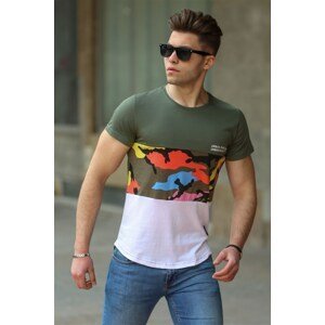 Madmext Camouflage Patterned Khaki T-Shirt 3003