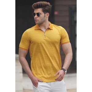 Madmext Men's Mustard Polo Neck Knitwear T-Shirt 5117