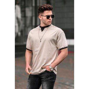 Madmext Men's Beige Basic T-Shirt 5859